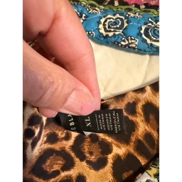 WHBM Reversible Leopard & Floral Satin Blouse Top XL Ultimate Tank cottage core - Picture 7 of 14